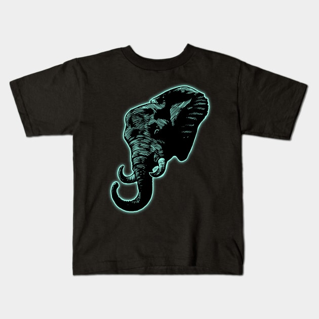 Elephant Light1 Kids T-Shirt by barmalisiRTB